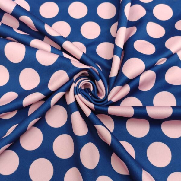 Tessuto Scuba Crepe a fantasia motivo pois rosa bluette